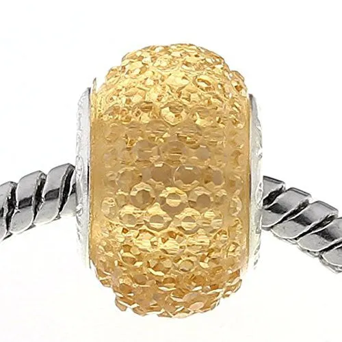 Champagne Glitter Charm fits European Snake Chain Charm Bracelets