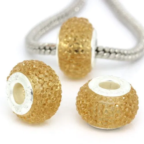 Champagne Glitter Charm fits European Snake Chain Charm Bracelets