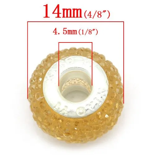 Champagne Glitter Charm fits European Snake Chain Charm Bracelets