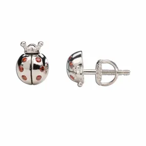 Cherished Moments Sterling Silver Ladybug Earrings