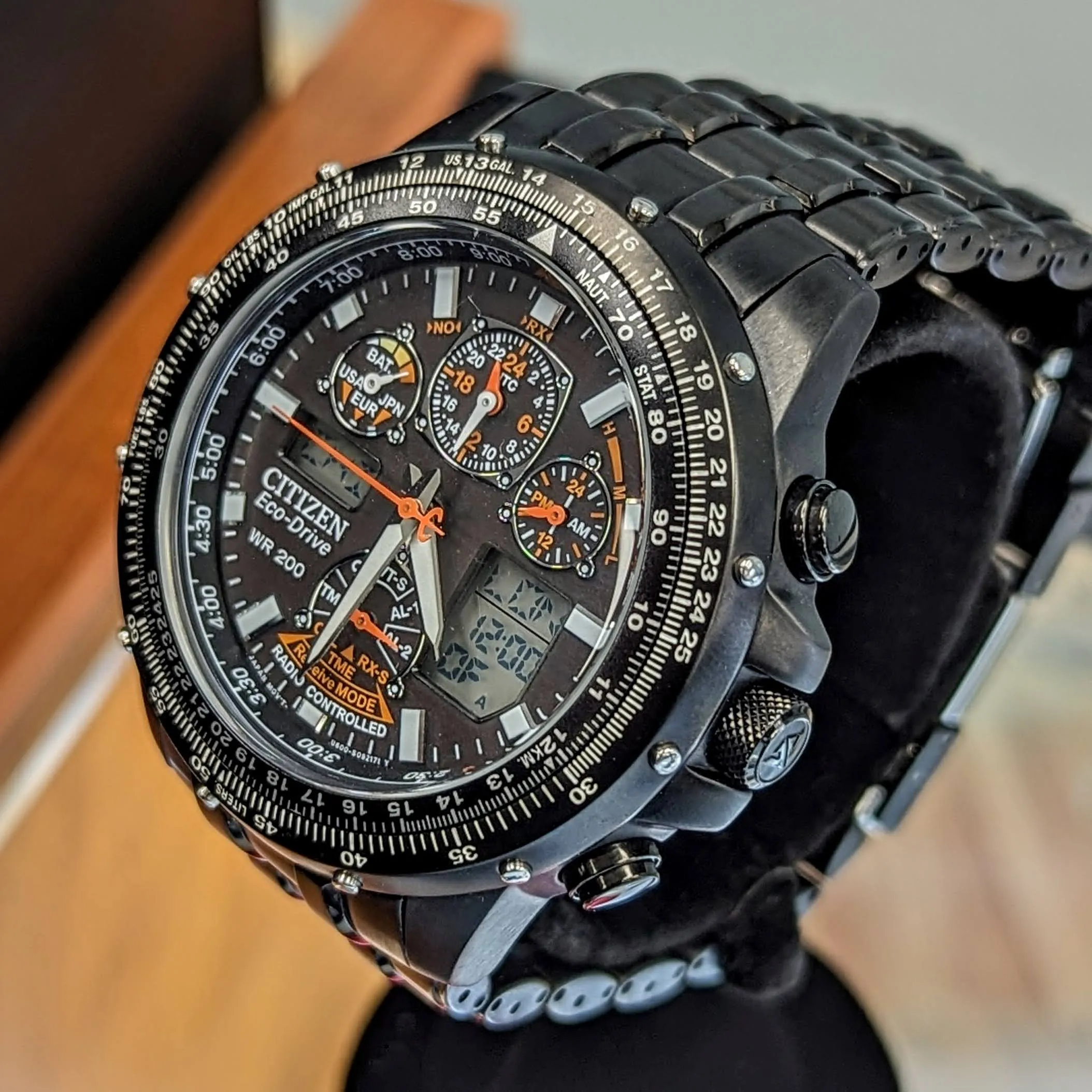 CITIZEN Promaster Skyhawk A-T Wristwatch Radio Controlled Eco-Drive “Black Eagle” JY0005-50E