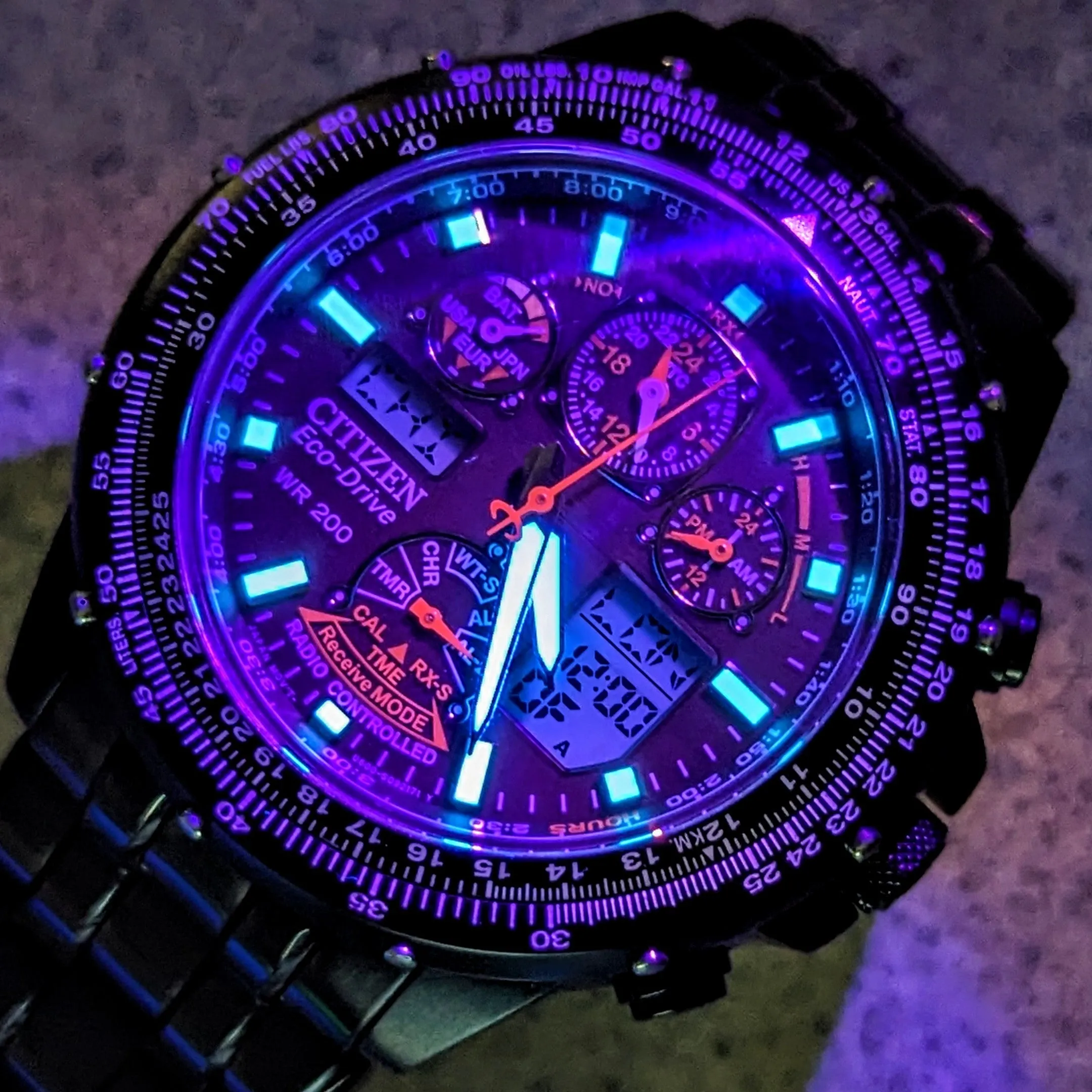 CITIZEN Promaster Skyhawk A-T Wristwatch Radio Controlled Eco-Drive “Black Eagle” JY0005-50E