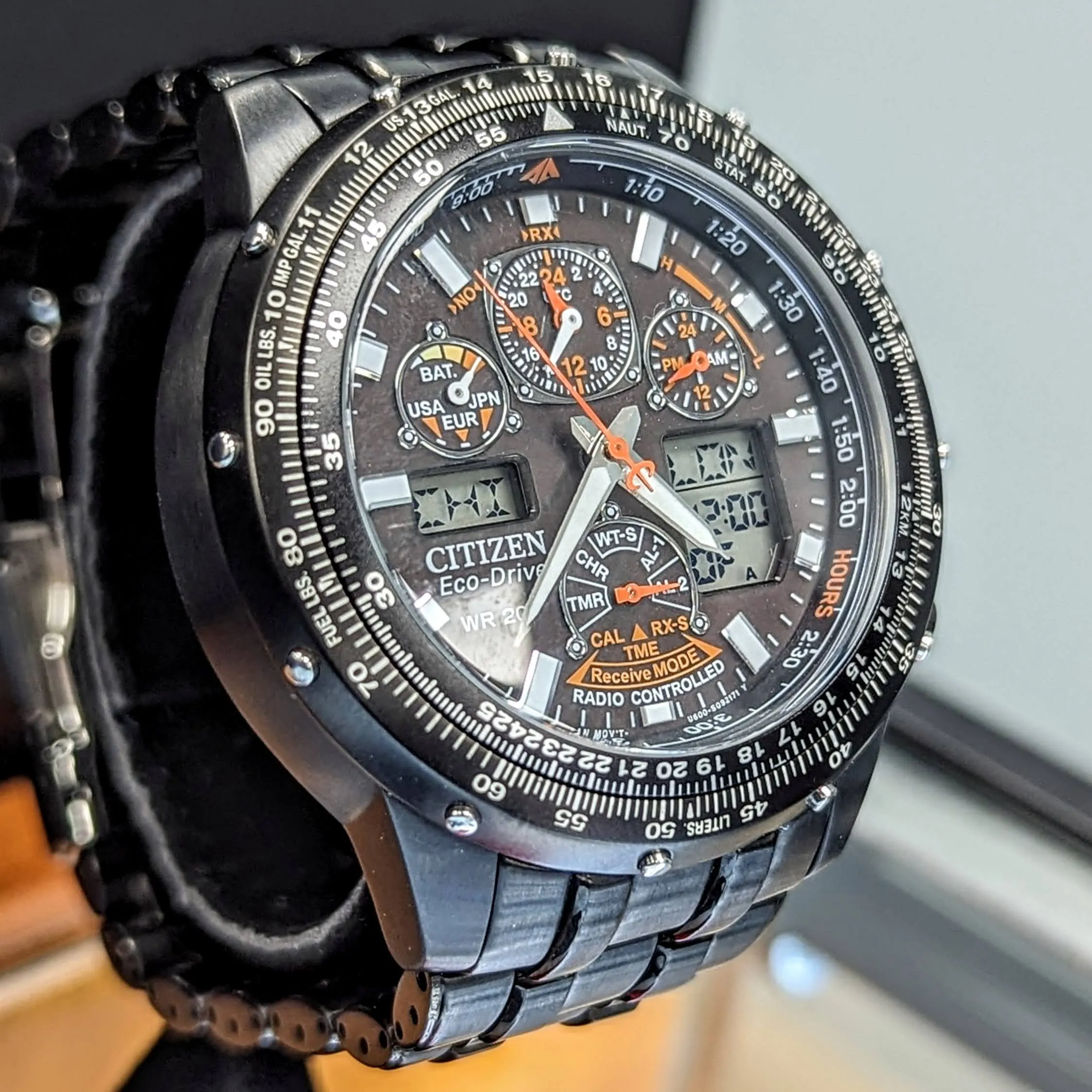 CITIZEN Promaster Skyhawk A-T Wristwatch Radio Controlled Eco-Drive “Black Eagle” JY0005-50E