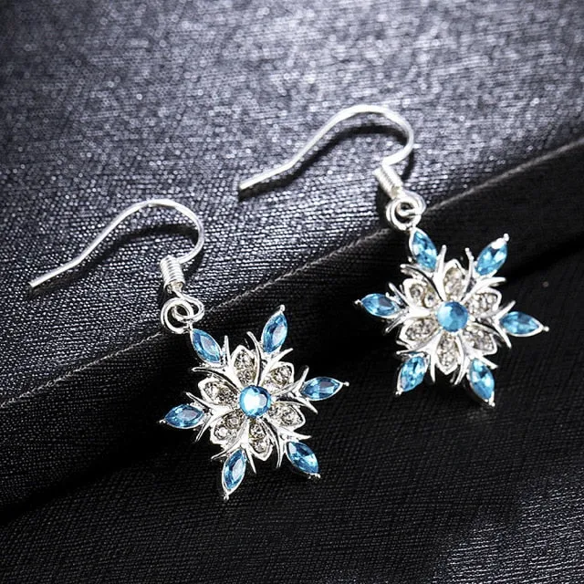 Cute Flower Crystal Temperament Geometric Shiny Zircon Earrings
