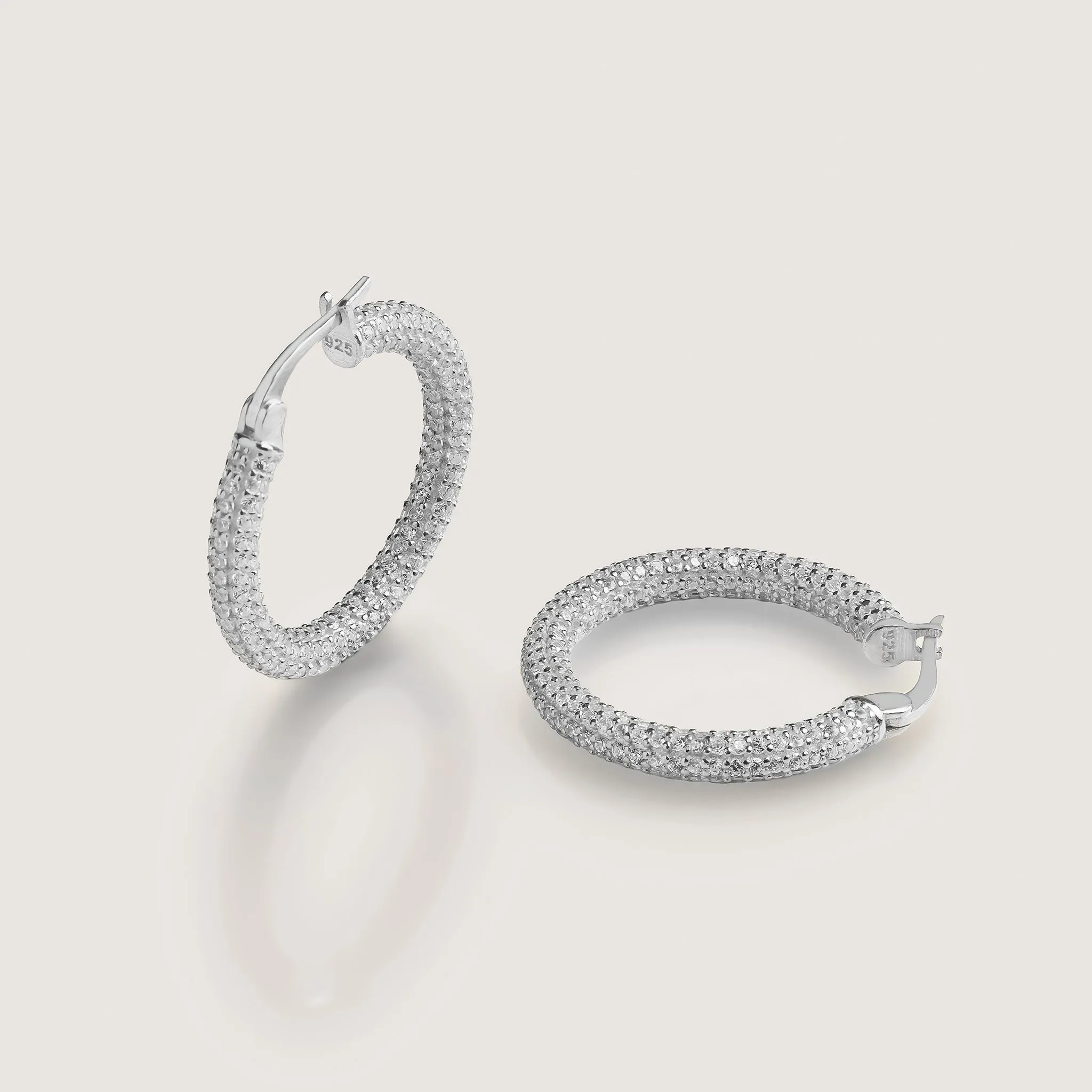Daphne Medium Hoop Earring Silver