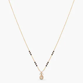Delicate floral Moissanite Silver Mangalsutra Necklace
