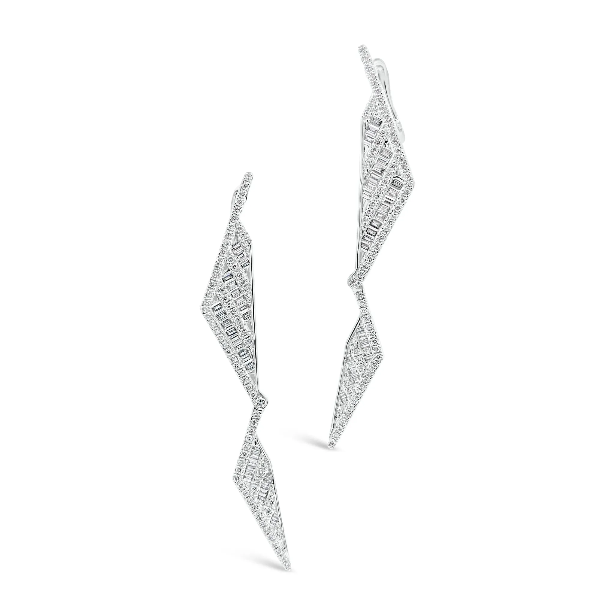 Diamond Triangle Drop Earrings