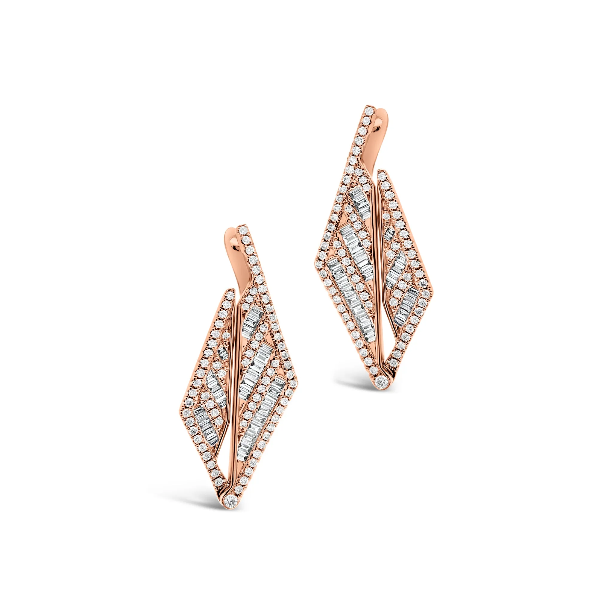 Diamond Triangle Drop Earrings