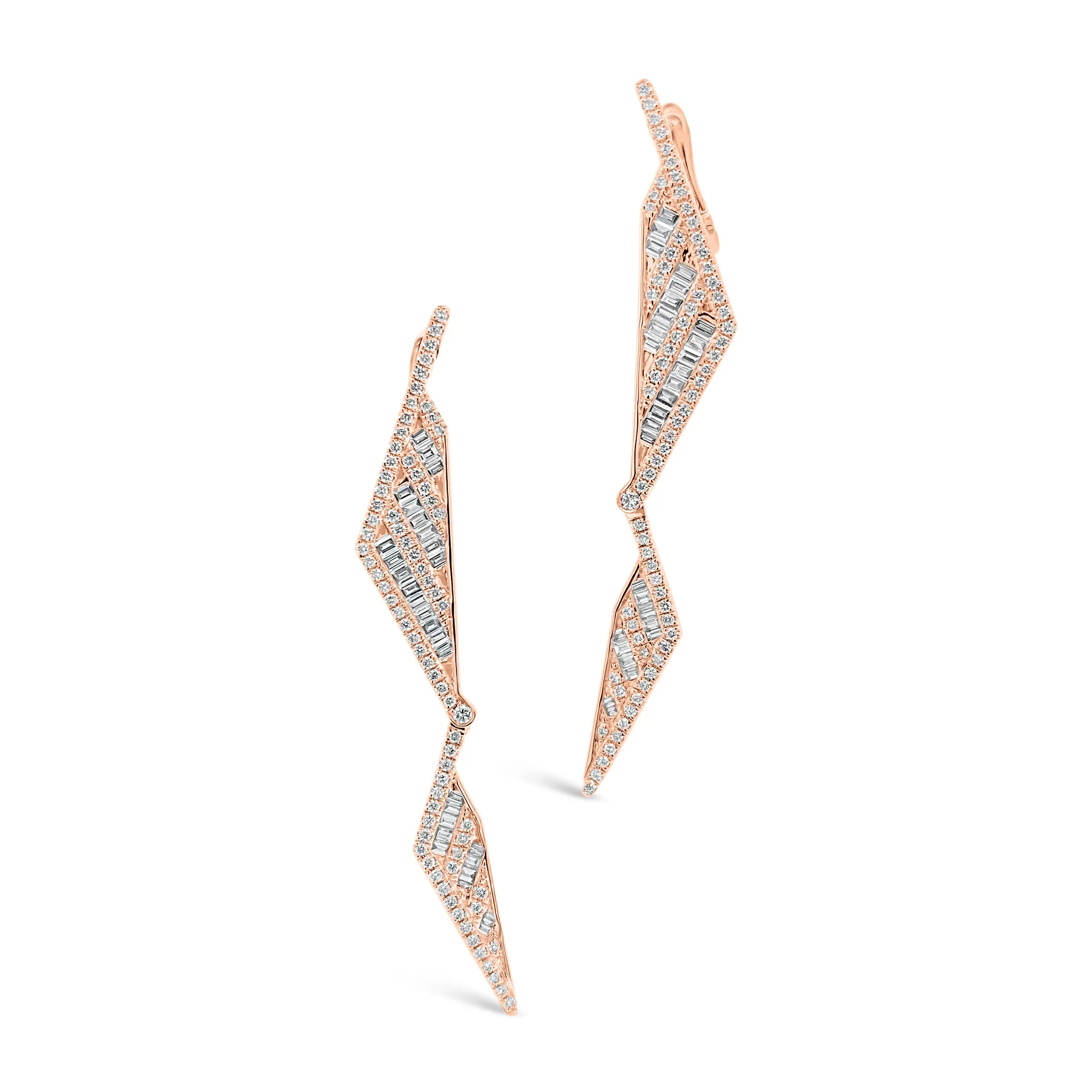 Diamond Triangle Drop Earrings