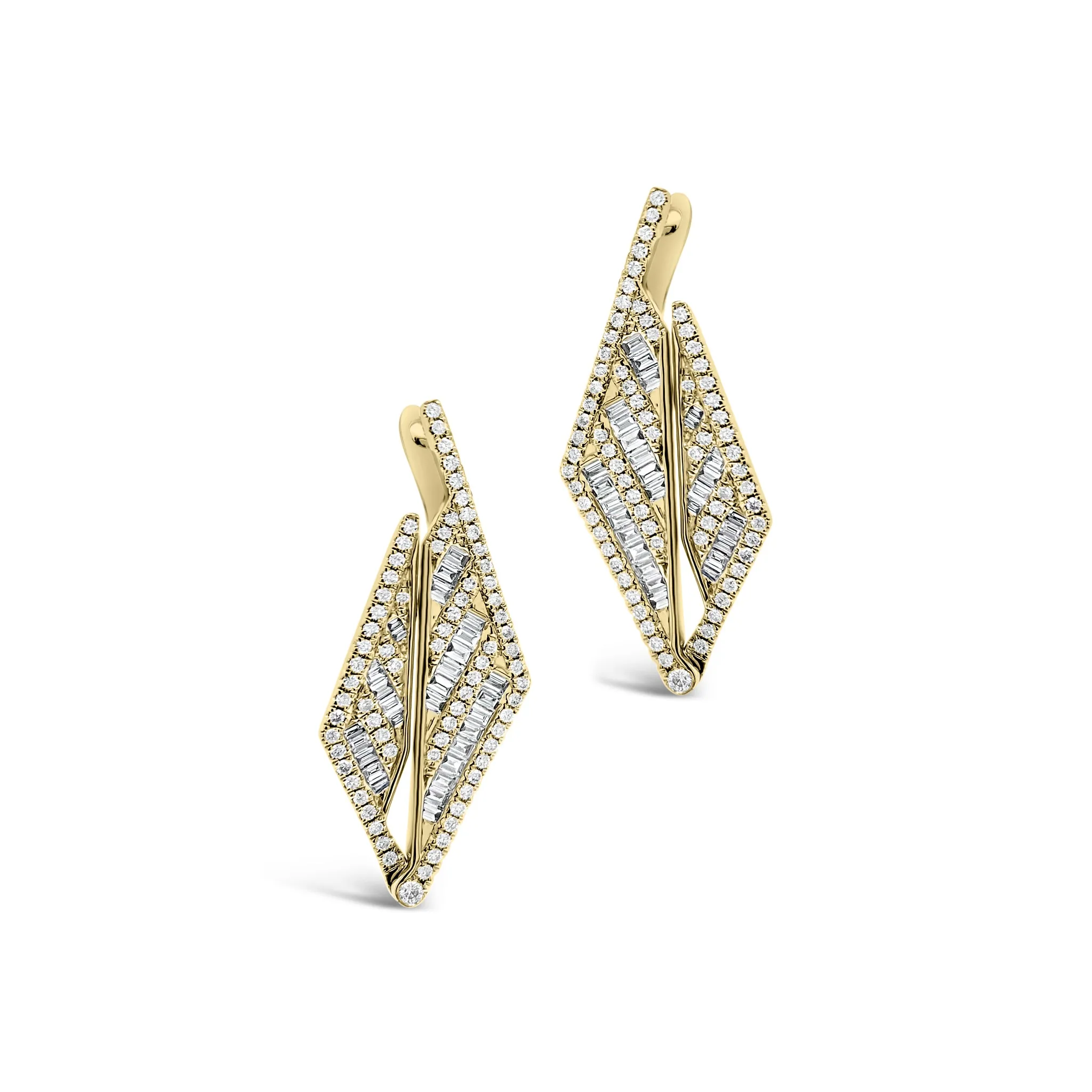 Diamond Triangle Drop Earrings