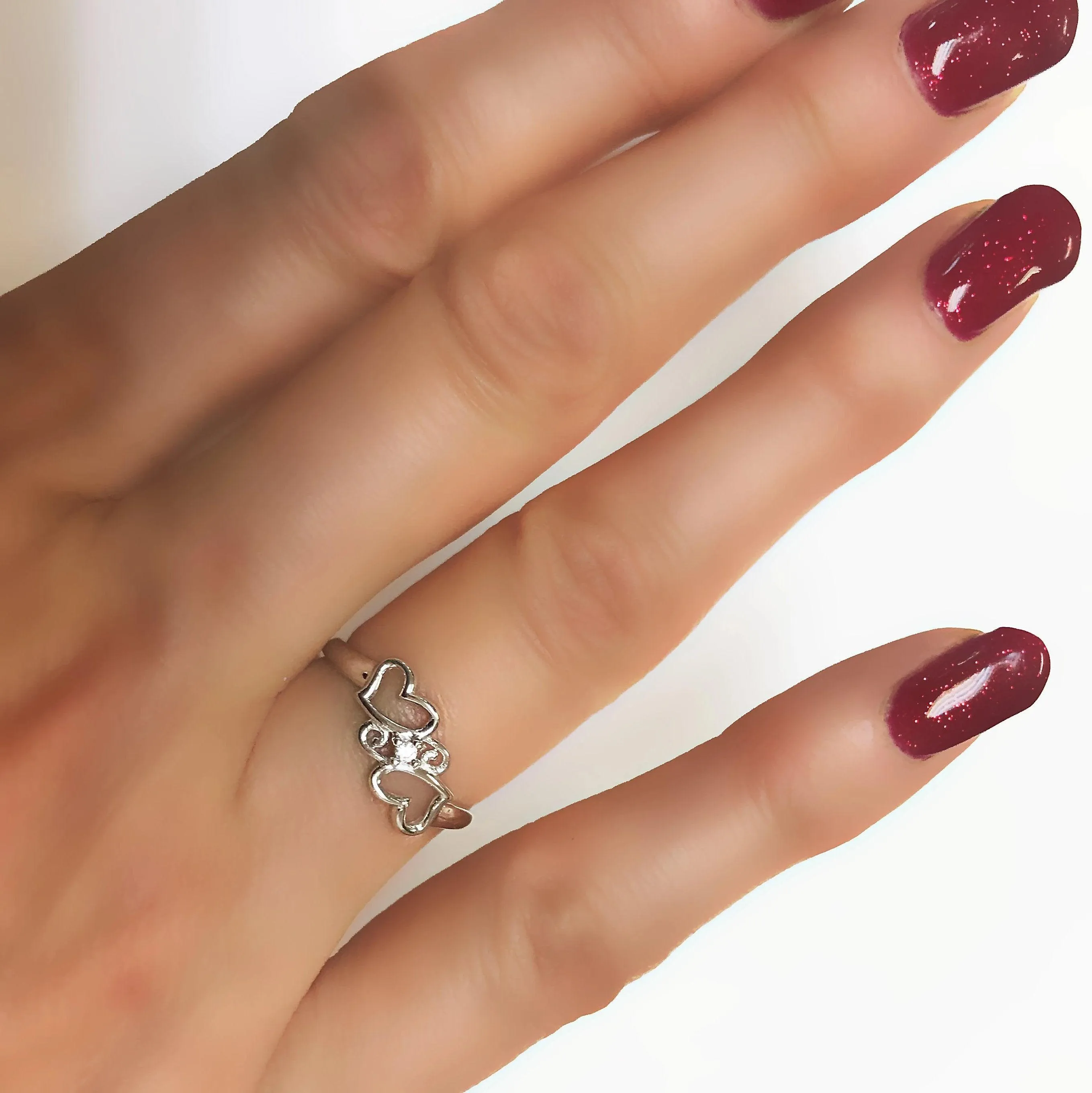Double Heart Diamond Ring