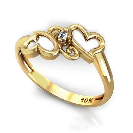 Double Heart Diamond Ring