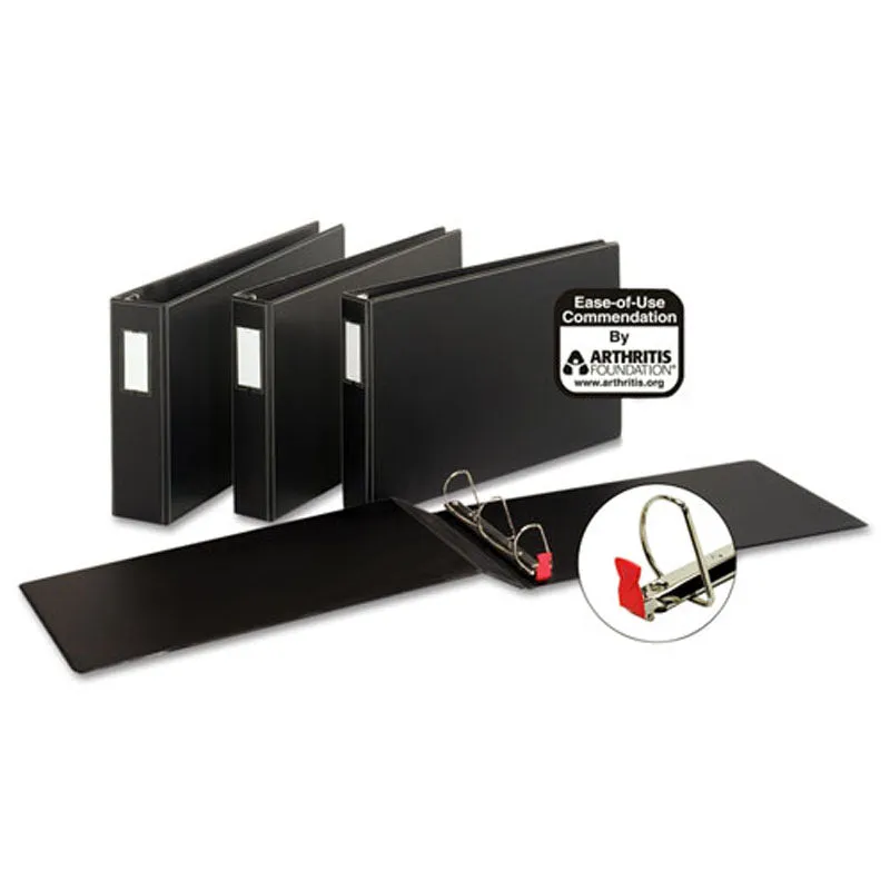 EasyOpen Tabloid 11" x 17" Locking Slant D-Ring Binder, Black