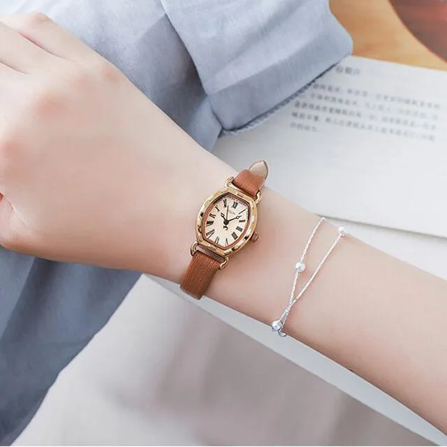 Elegant Black Leather Women's Watch with Japanese Precision by JULIUS