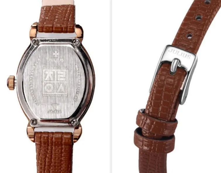 Elegant Black Leather Women's Watch with Japanese Precision by JULIUS