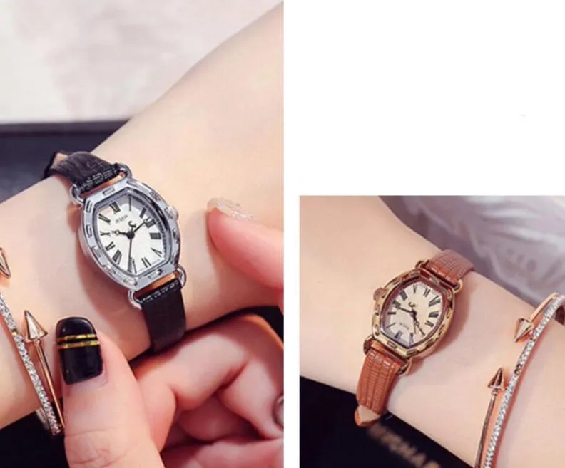 Elegant Black Leather Women's Watch with Japanese Precision by JULIUS