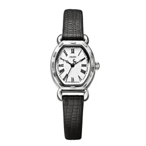Elegant Black Leather Women's Watch with Japanese Precision by JULIUS