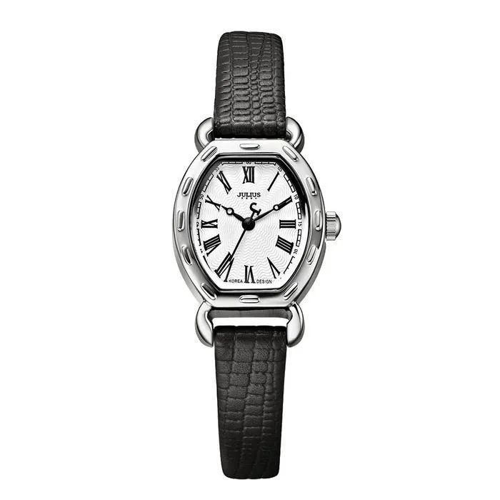 Elegant Black Leather Women's Watch with Japanese Precision by JULIUS