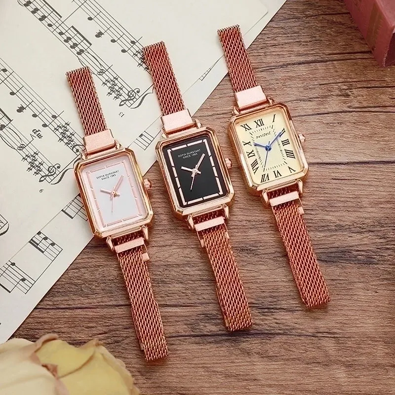 Elegant Rectangle Magnet Buckle Quartz Women's Watches