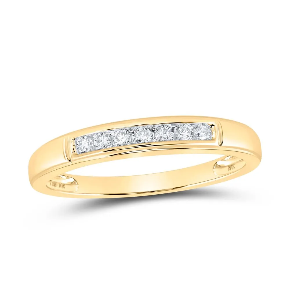 Eternal Love 10kt Yellow Gold His Hers Round Diamond Square Matching Wedding Set 3/4 Cttw