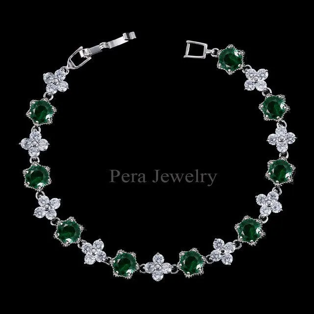 Fashion Female Jewelry Star Shape Light Blue Austrian Crystal Stone Sterling Silver Bracelets For Women Christmas Gift