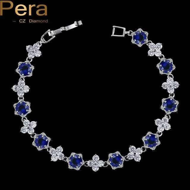 Fashion Female Jewelry Star Shape Light Blue Austrian Crystal Stone Sterling Silver Bracelets For Women Christmas Gift
