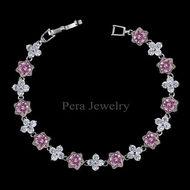 Fashion Female Jewelry Star Shape Light Blue Austrian Crystal Stone Sterling Silver Bracelets For Women Christmas Gift