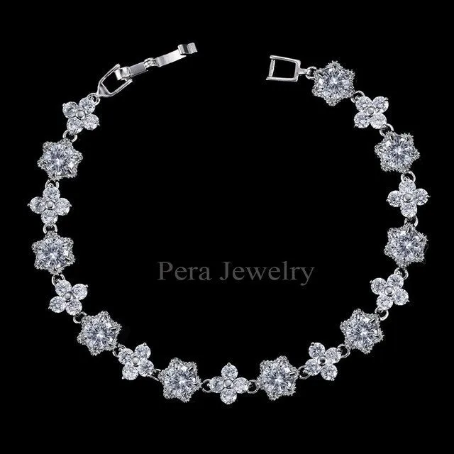 Fashion Female Jewelry Star Shape Light Blue Austrian Crystal Stone Sterling Silver Bracelets For Women Christmas Gift