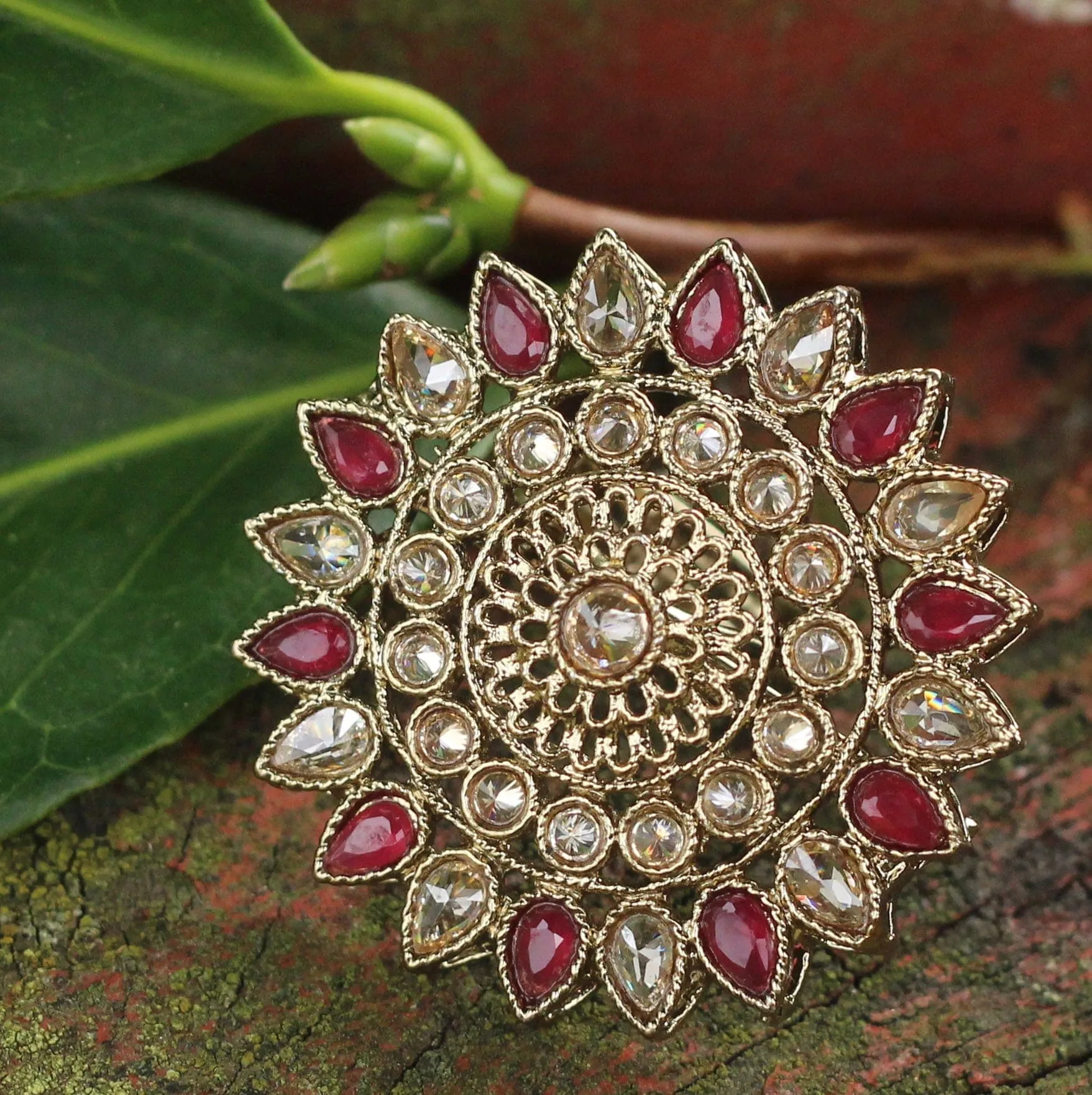 FLORAL POLKI RING JEWELRY