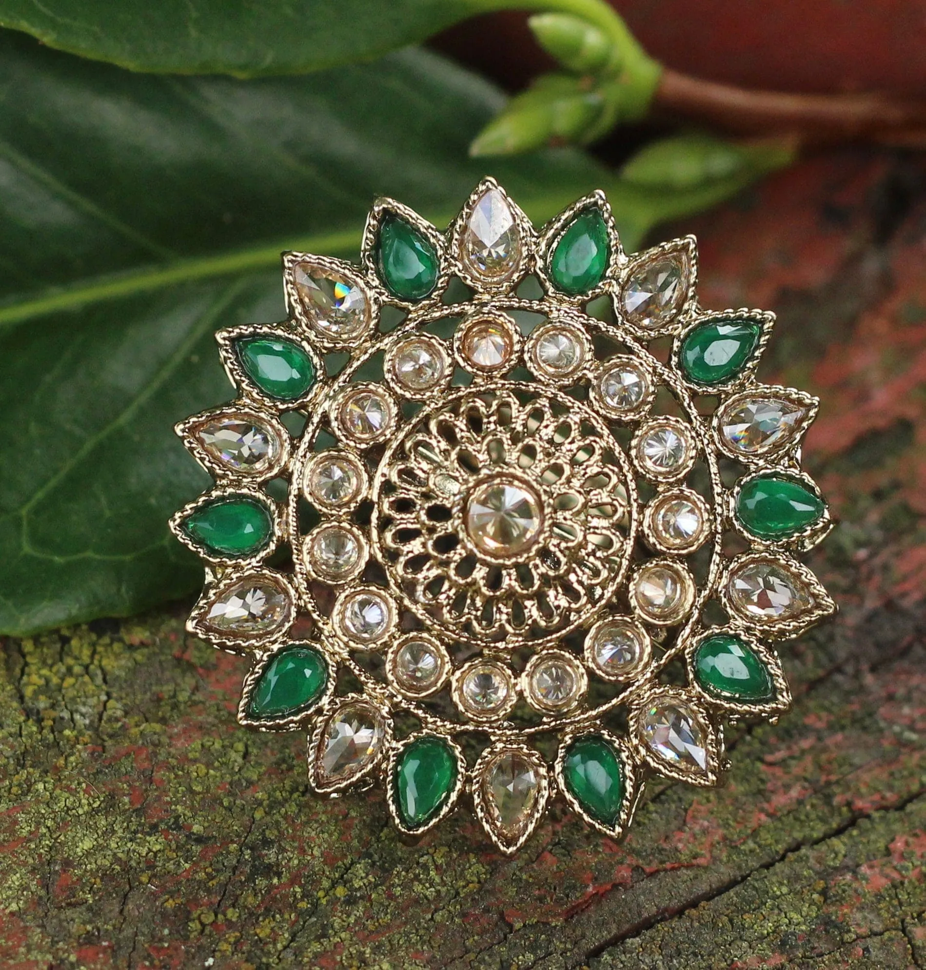 FLORAL POLKI RING JEWELRY