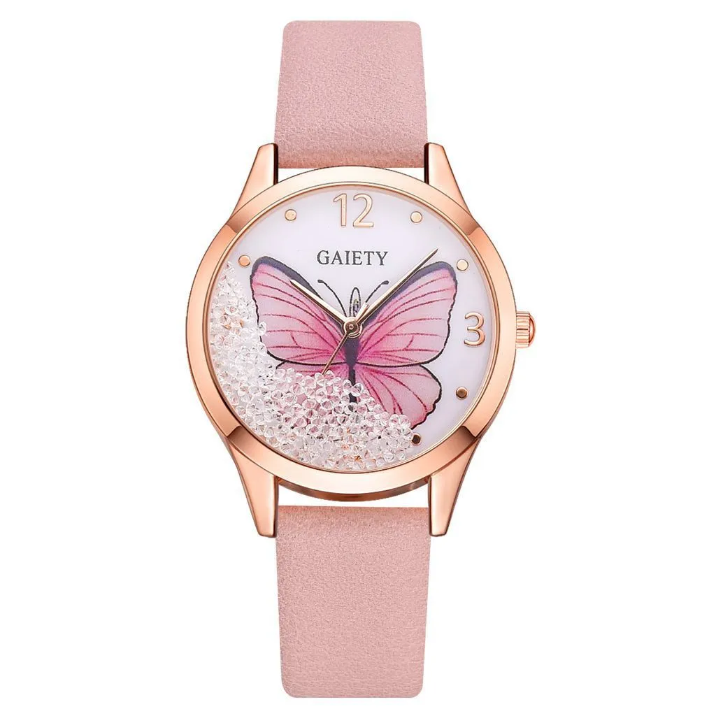 Gaiety Brand Women Watches Luxury Removable Rhinestone Butterfly Watches