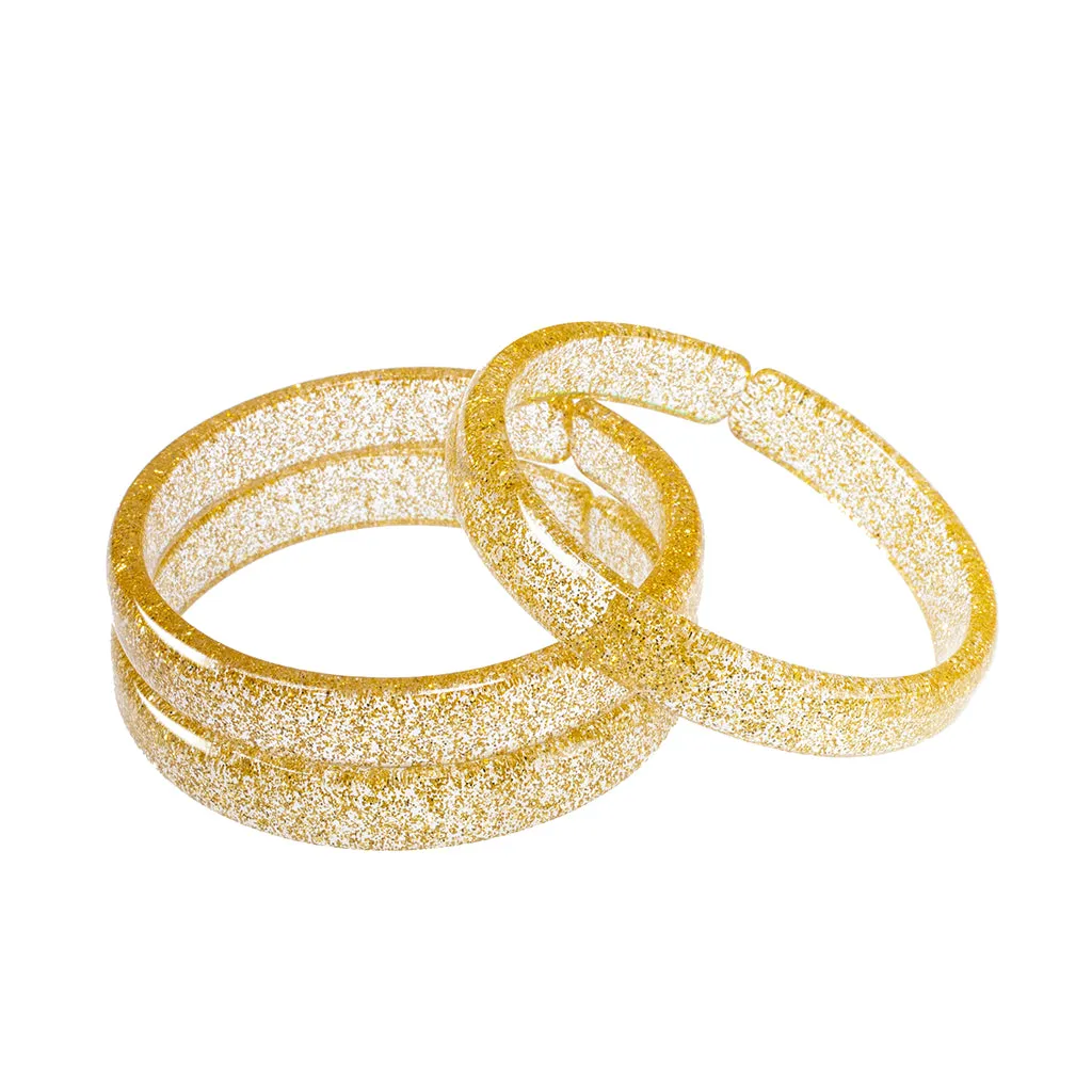 Gold Glitter Bangle Bracelets