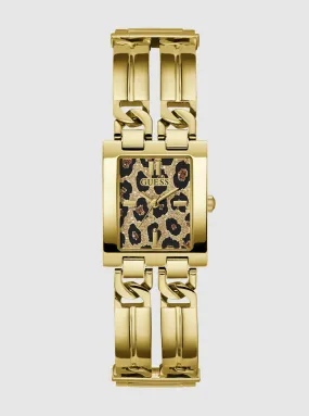 Gold Mod Animal Print Dial Link Watch