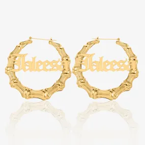 Gothic Name Hoop Earrings