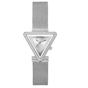 Guess Fame Silver Mesh Bracelet Silver Dial Quartz Watch for Ladies - GW0508L1
