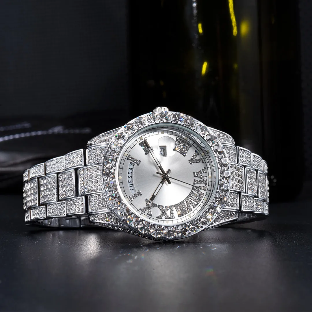 High Quality Elegant Hip Hop Inspired Iced Out Waterproof Watch For Men's and Women's
