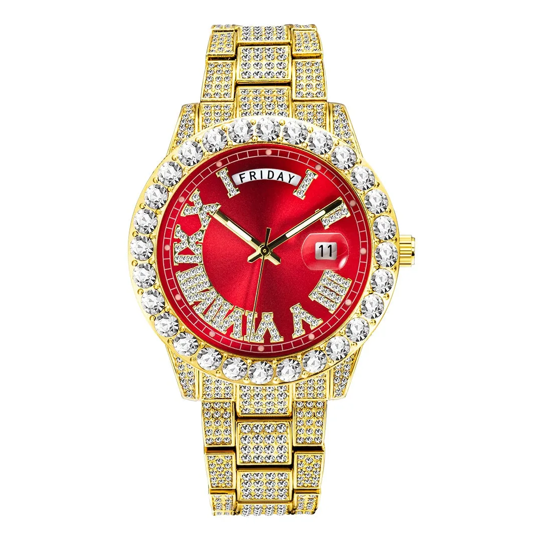 High Quality Elegant Hip Hop Inspired Iced Out Waterproof Watch For Men's and Women's
