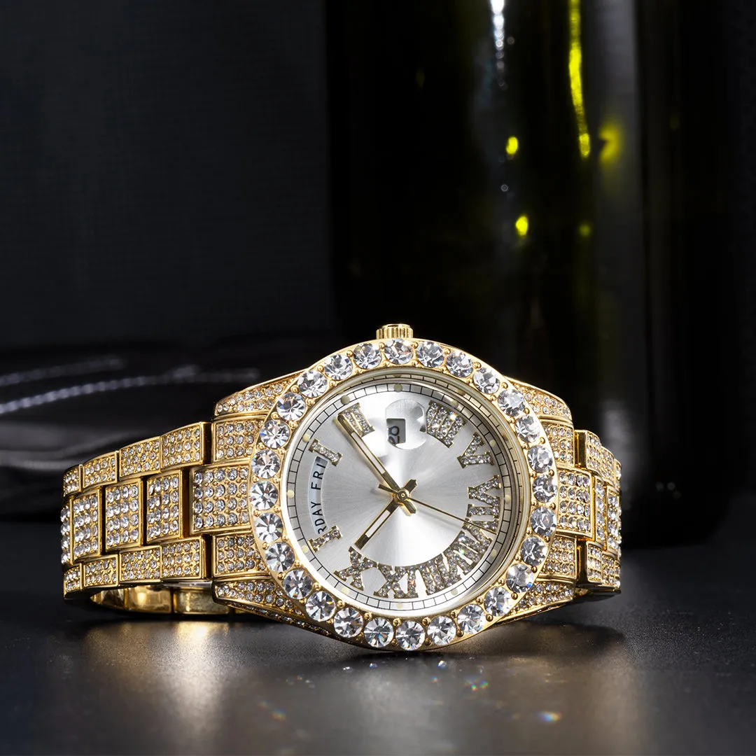 High Quality Elegant Hip Hop Inspired Iced Out Waterproof Watch For Men's and Women's