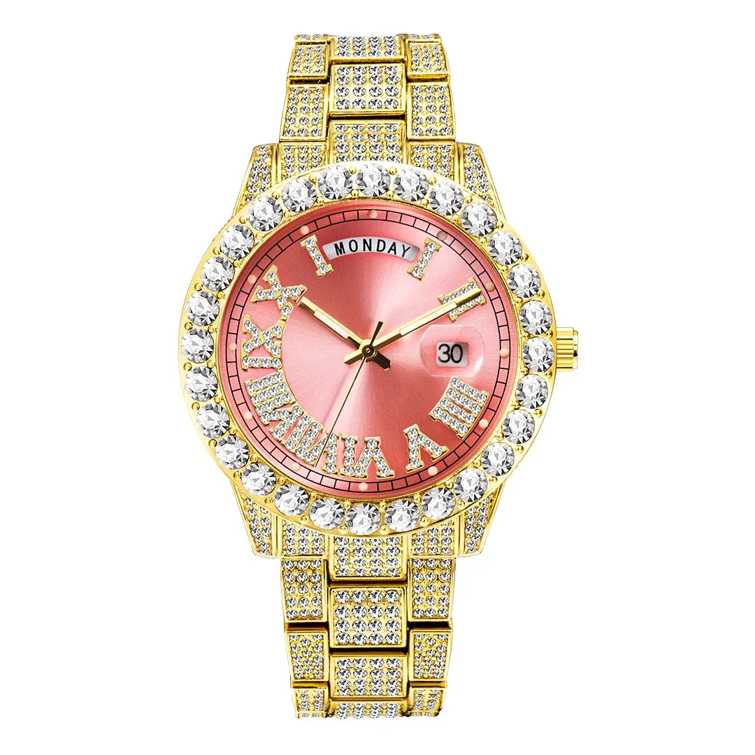 High Quality Elegant Hip Hop Inspired Iced Out Waterproof Watch For Men's and Women's