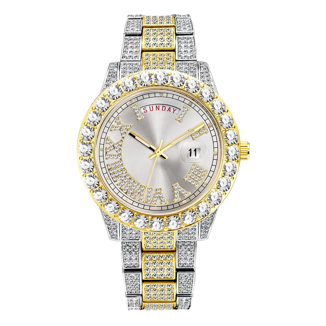 High Quality Elegant Hip Hop Inspired Iced Out Waterproof Watch For Men's and Women's