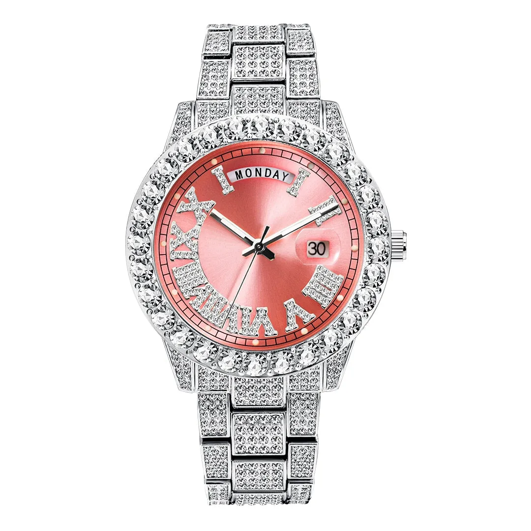 High Quality Elegant Hip Hop Inspired Iced Out Waterproof Watch For Men's and Women's