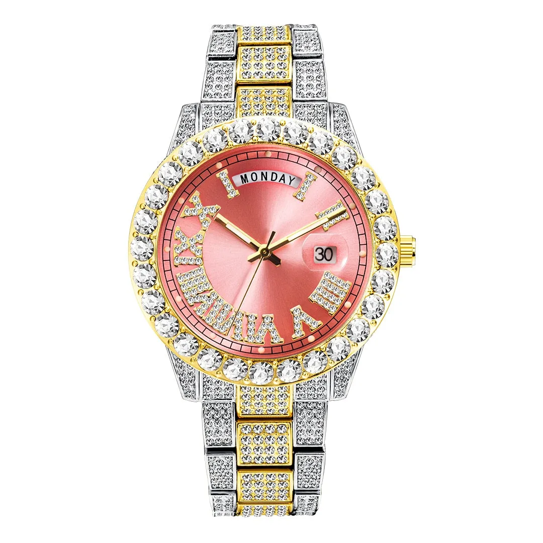 High Quality Elegant Hip Hop Inspired Iced Out Waterproof Watch For Men's and Women's
