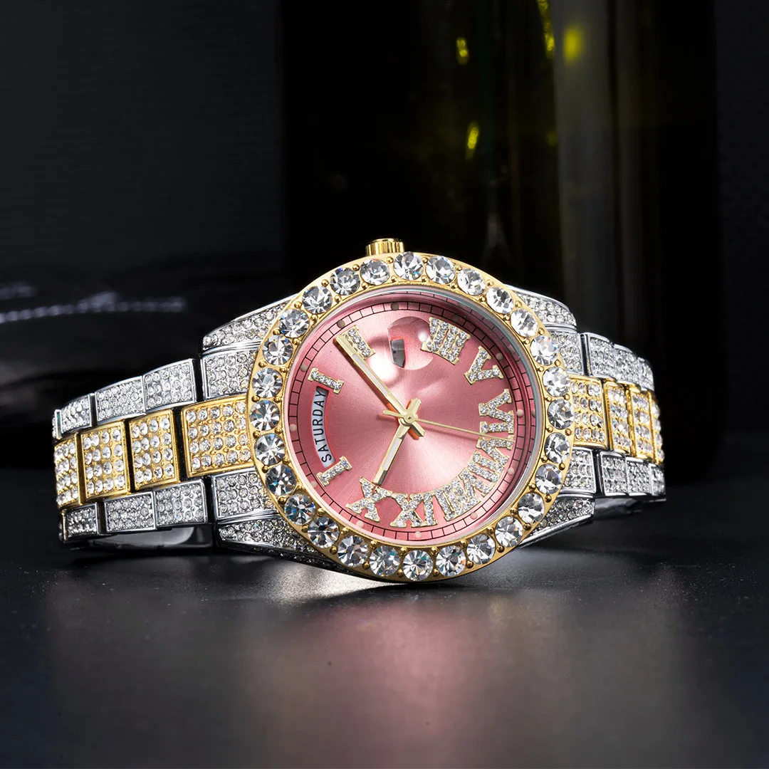 High Quality Elegant Hip Hop Inspired Iced Out Waterproof Watch For Men's and Women's