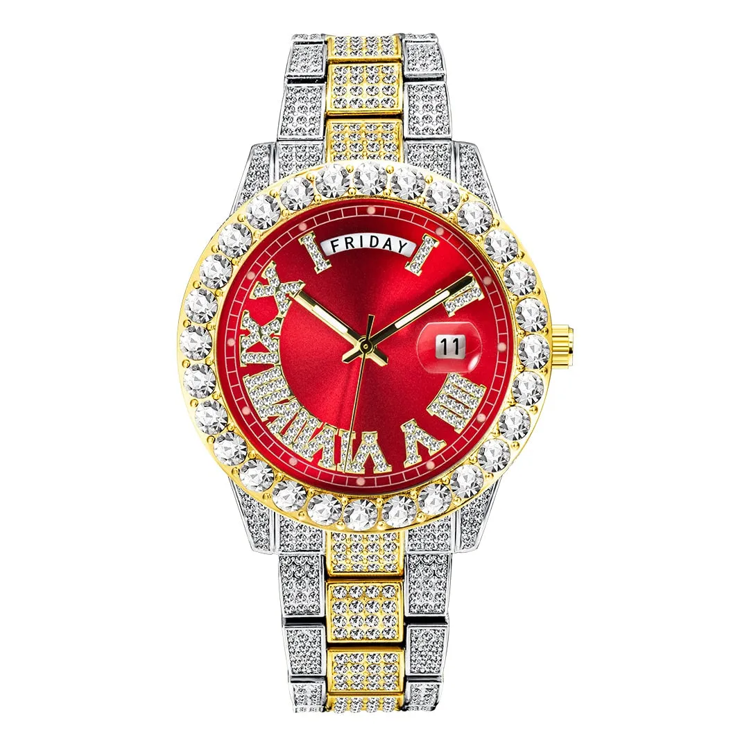 High Quality Elegant Hip Hop Inspired Iced Out Waterproof Watch For Men's and Women's