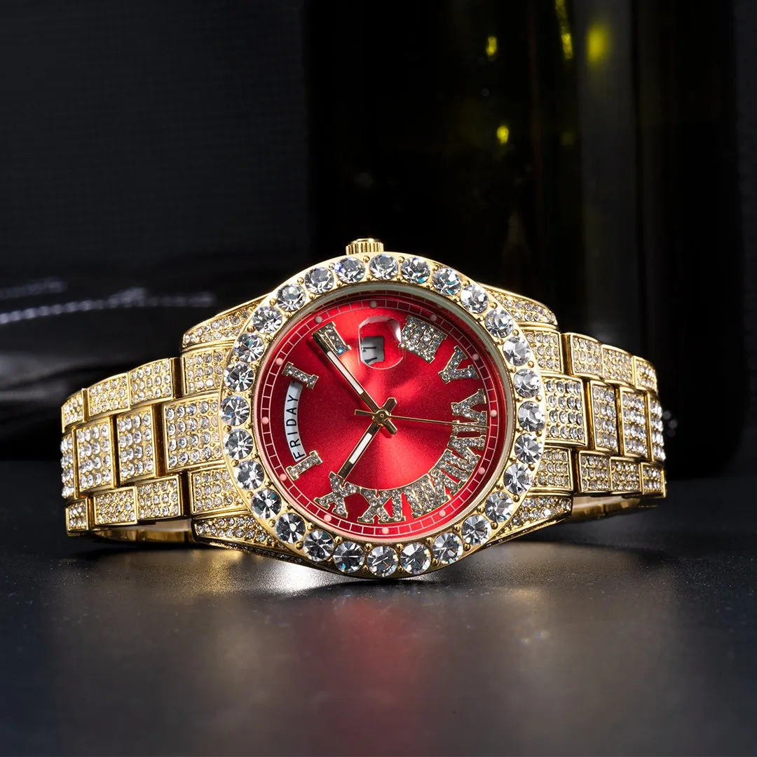 High Quality Elegant Hip Hop Inspired Iced Out Waterproof Watch For Men's and Women's