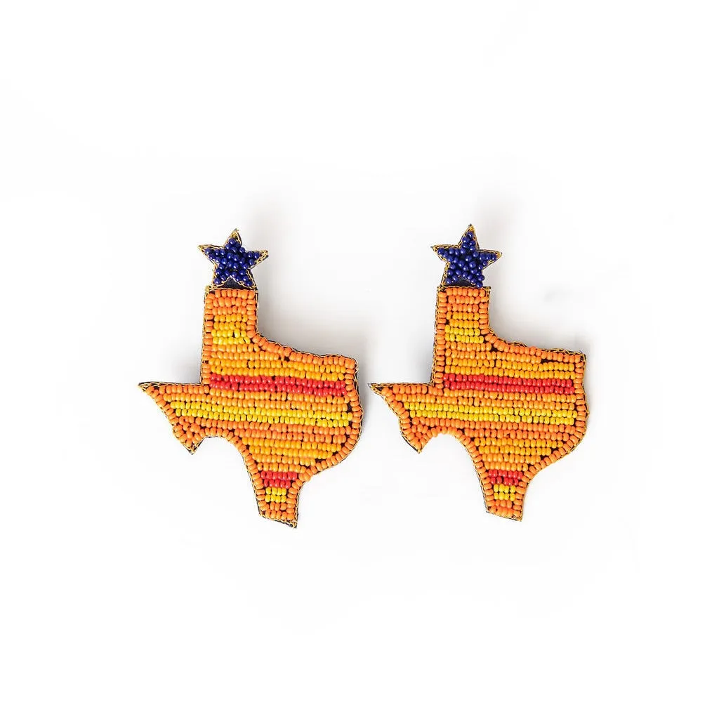 Home Sweet Home Beaded Astros Earrings
