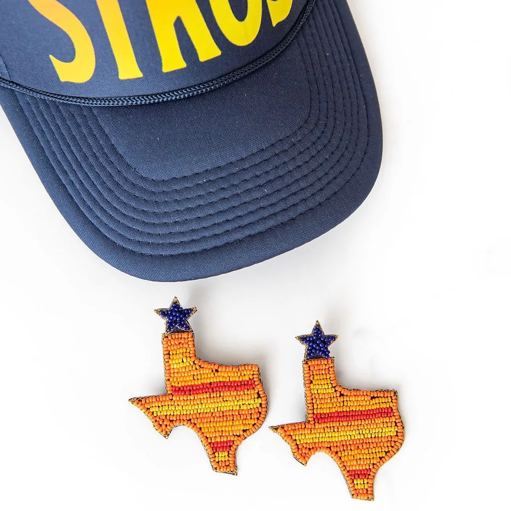 Home Sweet Home Beaded Astros Earrings