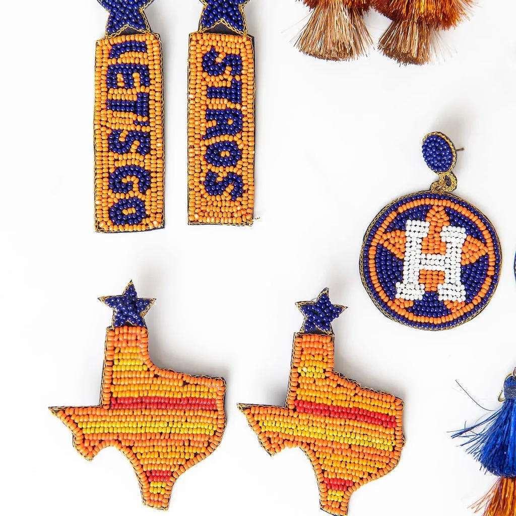 Home Sweet Home Beaded Astros Earrings