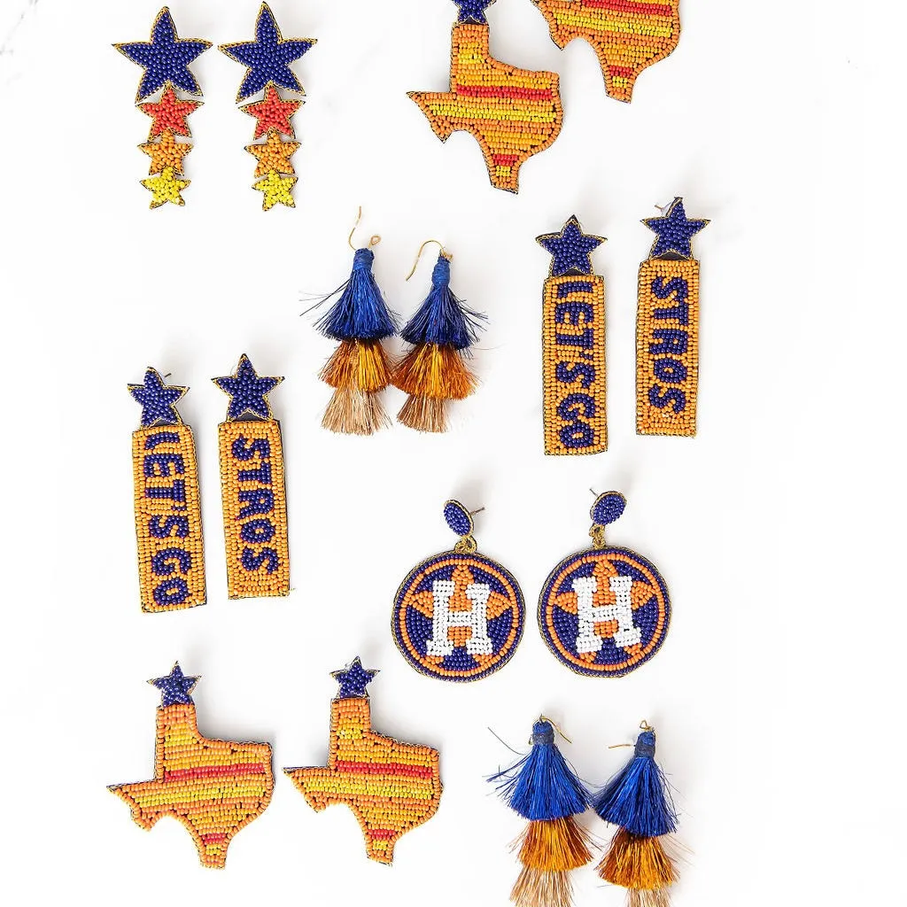 Home Sweet Home Beaded Astros Earrings