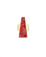 Kendra Scott Collins Gold Cocktail Ring in Bronze Veined Red Magnesite